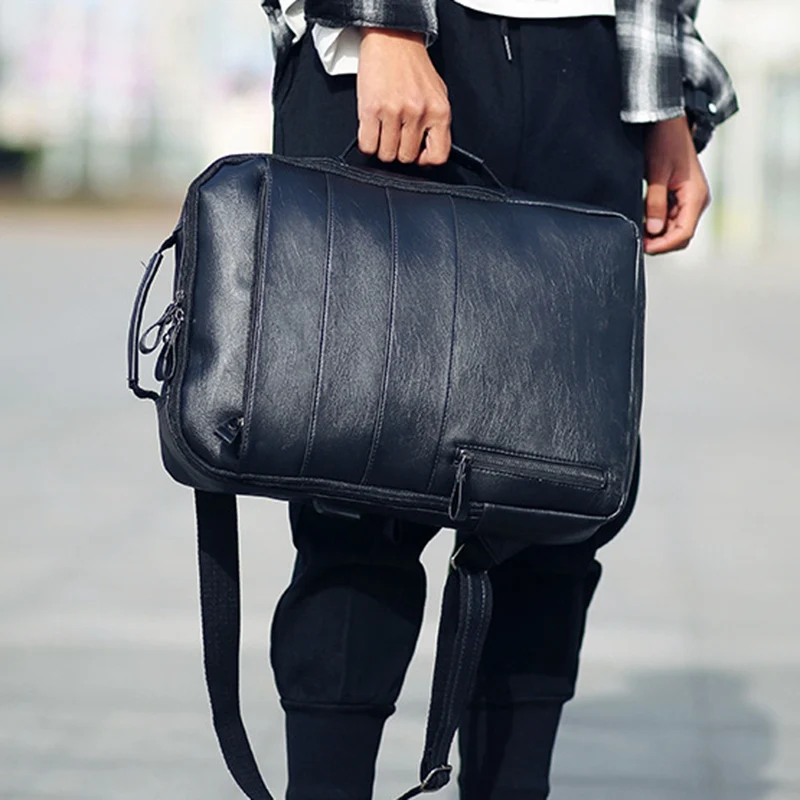 Мужской водонепроницаемый рюкзак для путешествий, повседневный рюкзак из искусственной кожи, рюкзак для ноутбука, сумка для книг, вместительная сумка