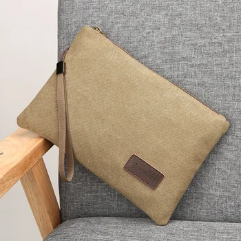 

2020 New Arrival Men Clutch bag Men's Business Canvas Envelope Pack Wearable Light