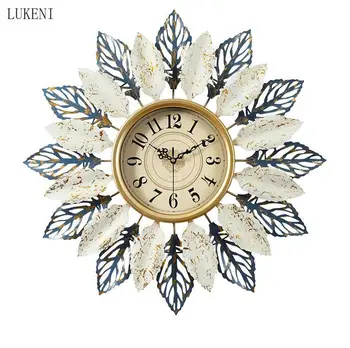 

American Wrought Iron Wall Clocks Wall Mural Home Wall Sticker Decoration Hotel Office TV Wall Hanging Metal Ornaments Crafts