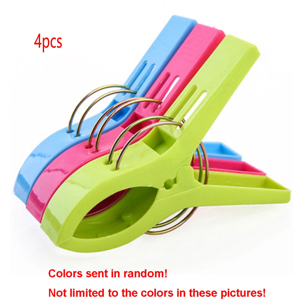 

8PCS/4PCS Large Bright Colour Plastic Beach Towel Pegs Clips to Sunbed Bathroom Toliet Socks Clamp Drop Ship
