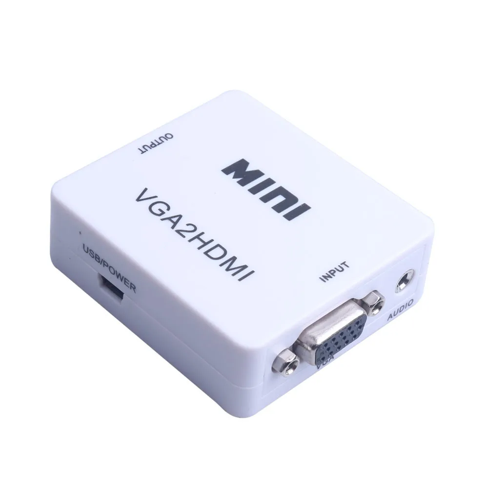 1080P мини преобразователь из VGA в HDMI Женский HDMI адаптер аудио VGA2HDMI видео коробка адаптер для ноутбука ПК для HDTV проектора