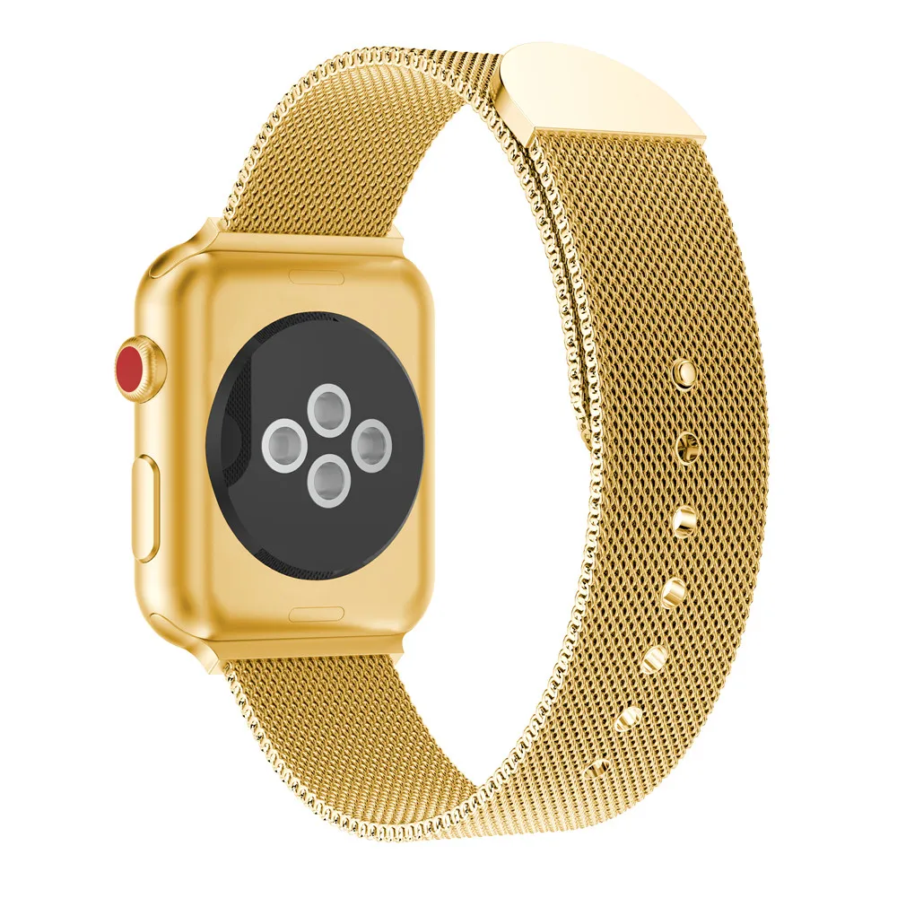 Ремешок из нержавеющей стали для Apple Watch 42 мм 38 мм 44 мм 40 мм Миланская петля ремешок для iwatch 5 4 3 21 двойной магнитный ремешок
