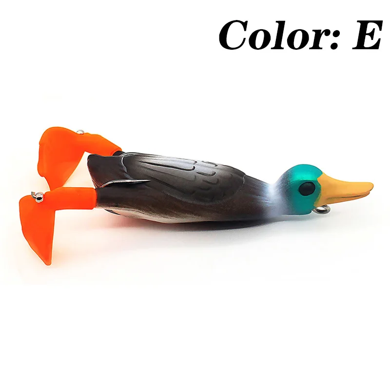 1Pcs Double Propeller Flipper Duck Fishing Lures Ducking Frog Soft Bait 9.5cm 11.2g 3D Eyes Artificial Swimbait Day Bass Tackle