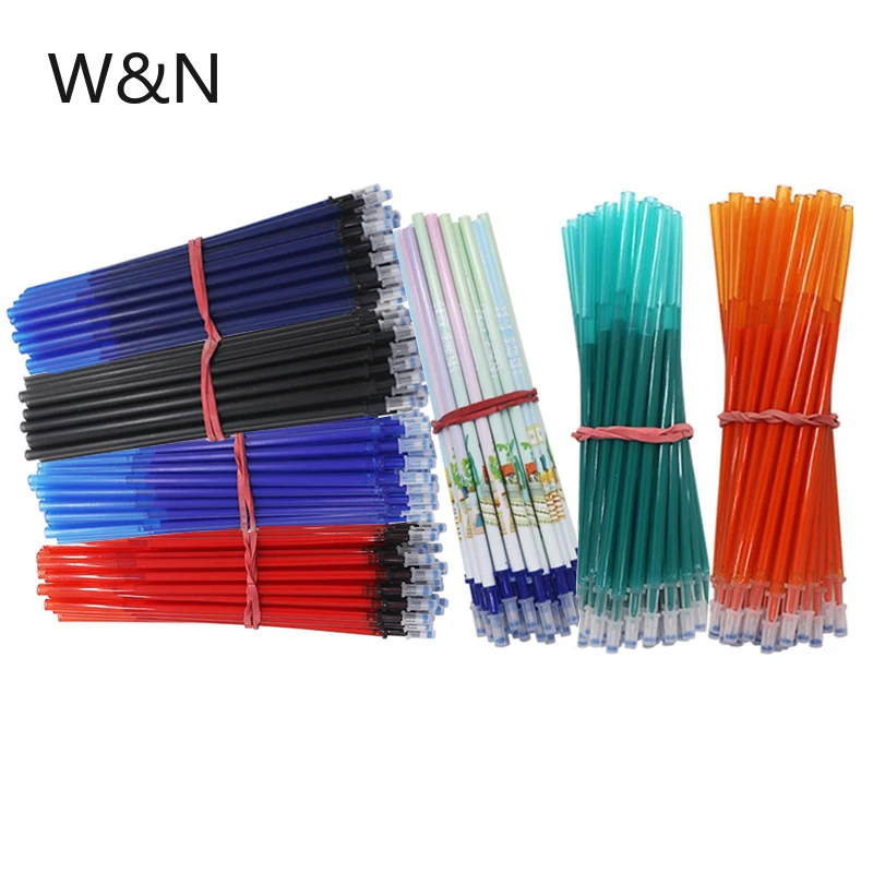 

10/20Pcs/lot 0.5mm Erasable Pen Refill Rod Erasable Washable Handle Blue Black Green Orange Ink School Office Writing Stationery