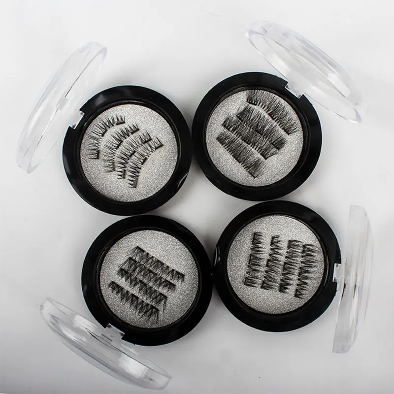 Magnet Eyelashes 4pcs/set No Glue False Eyelashes Waterproof Reusable 3D Magnetic Eyelashes & Magnetic Eyeliner & Tweezer Set Magnet Eyelashes 4pcs/set No Glue False Eyelashes Waterproof Reusable 3D Magnetic Eyelashes & Magnetic Eyeliner & Tweezer Set