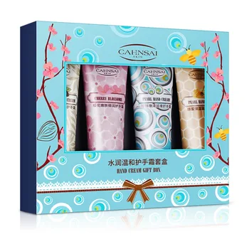 

4pcs Hand Cream Set Moisturizing Smooth Fine Lines Brighten Skin Color Anti-drying Hand Cream Kit Nourishing Skin Q1