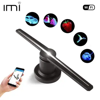 

Hologram Advertising Display LED Fan Holographic Imaging Projector Logo 3D Naked Eye Lamp 16G HD Shop Party Decoration Player