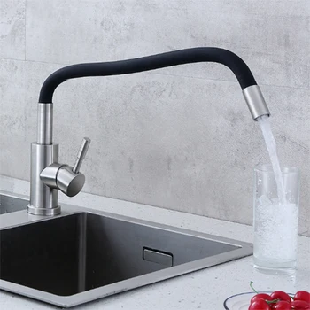 

Sink Tap Silicone Universal Pipe Faucet Kitchen Faucet Cold And Hot Water Mixer Tap Faucets Single Handle Black Tap