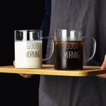 Скандинавское домашнее прозрачное высокотермостойкое боросиликатное стекло с ручкой стекло для воды креативные краткие чашки для завтрака и сока