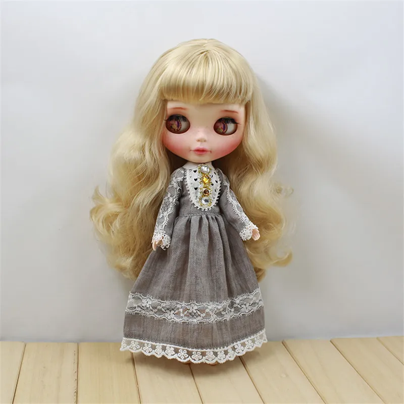 Blyth/Кукольное платье длинное винтажное платье с длинными рукавами подарок для девочек, подходит для 1/6 BJD куклы Azone ICY Blyth аксессуары для кукольной одежды