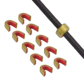 10 Uds. arco de Tiro con arco cuerdas para arco hebilla Clip Nock Set cobre Nocking Point Bow String posición tiro con arco accesorios arco y flecha