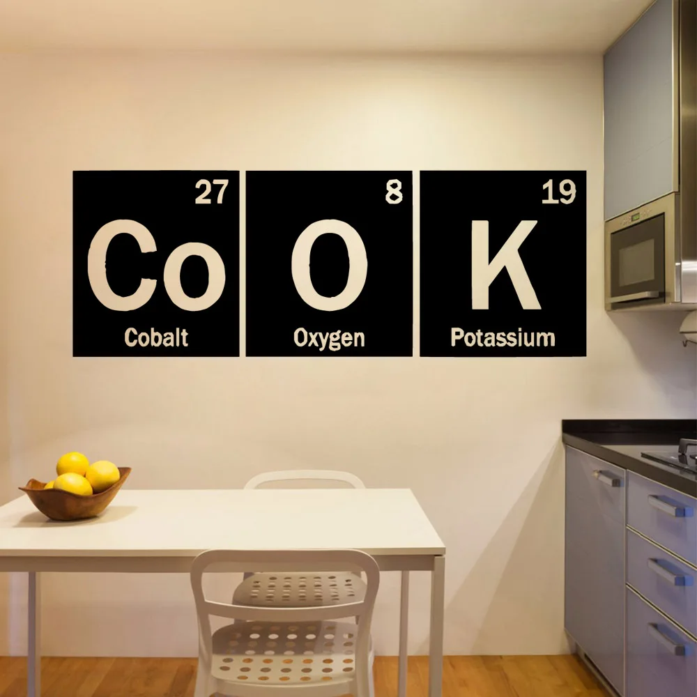 Промежуточный стол элементов серии составные наклейки на стену слова цитаты виниловые настенные наклейки для кабинета Кухня для химических любителей