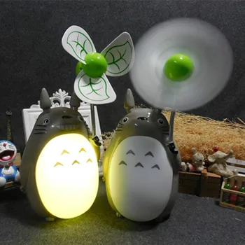 

Creative Cartoon Totoro Rechargeable Mini Fan Night Light LED Bedside Nightlights for Children Birthday Gift Room Decor