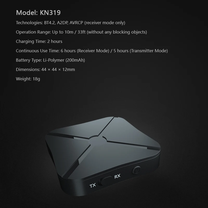 Bluetooth 4,2 приемник и передатчик Bluetooth беспроводной адаптер аудио с 3,5 мм AUX аудио для домашнего ТВ MP3 ПК