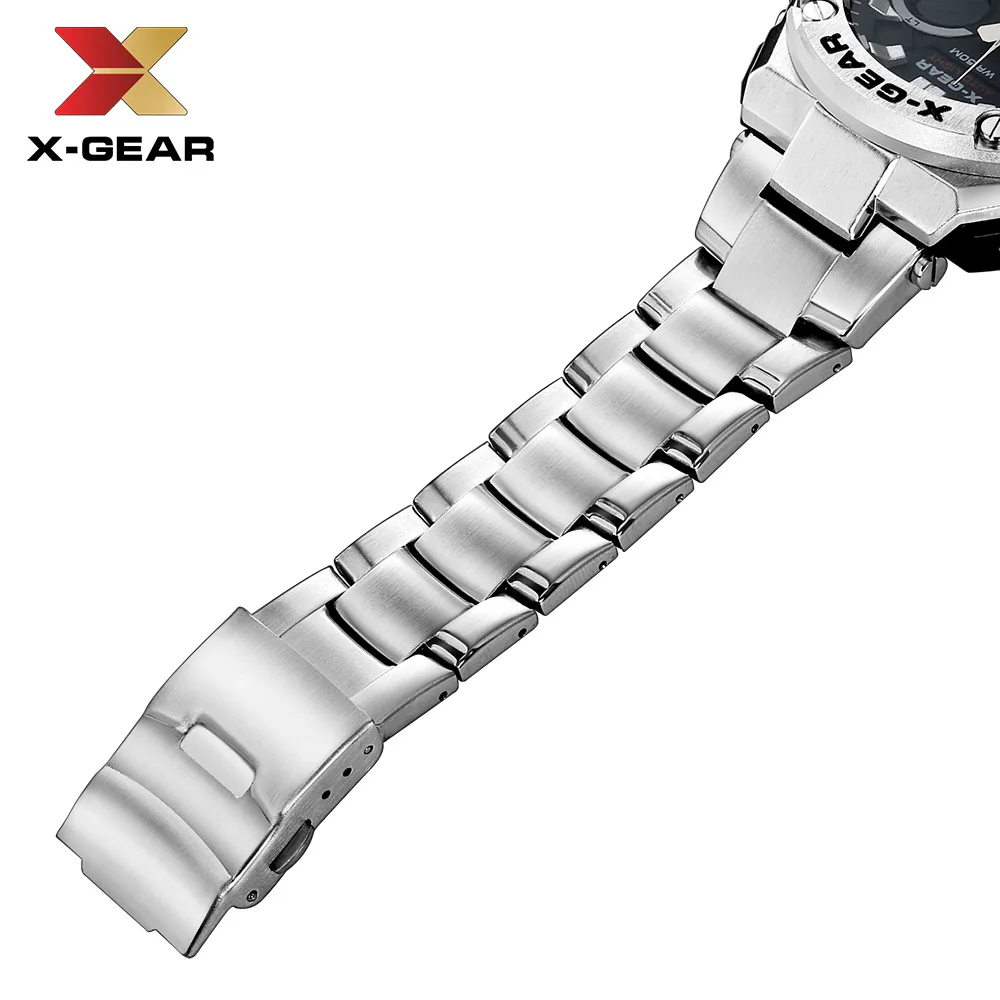 Кварцевые часы люксовый бренд X-GEAR часы Мужские механические часы из нержавеющей стали часы 3788 водонепроницаемые кварцевые наручные часы с календарем