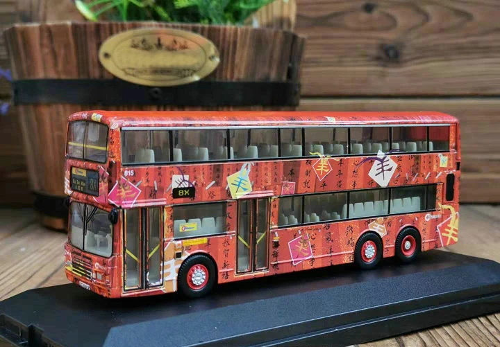 Размер 1: 76 автобус Гонконга 8X модель автобуса из сплава двухэтажный автобус модель часы в советском стиле Коллекционная модель
