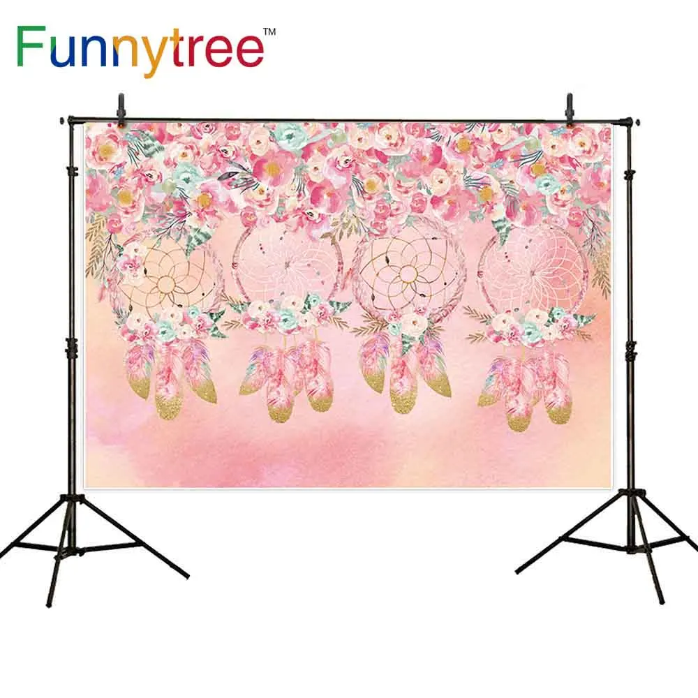 Funnytree фон для фотосъемки день рождения ребенка душ розовый Ловец снов девушка цветок фоны фотография Фотофон фото студия
