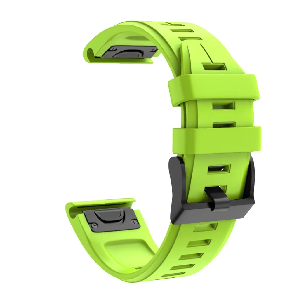 Цветной мягкий силиконовый спортивный ремешок для Garmin Fenix 6X/Fenix 6XPro резиновый ремешок для часов Ремешок 26 мм ремешок для часов# H15 - Цвет: Green