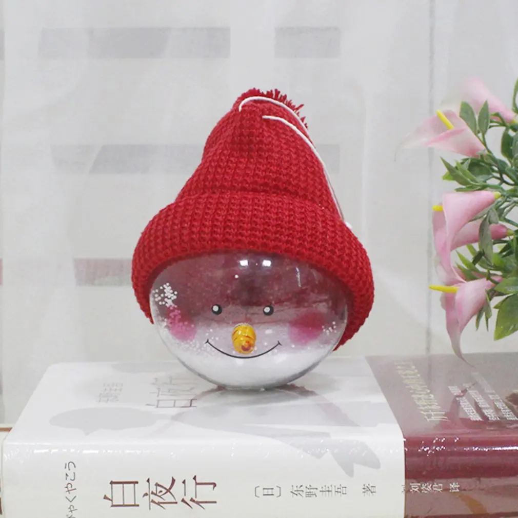 Unique Cartoon Snowman Christmas Ball Pretty Toys Christmas Decorations Toy Gift for Children Crystal Ball Hanging Ornament