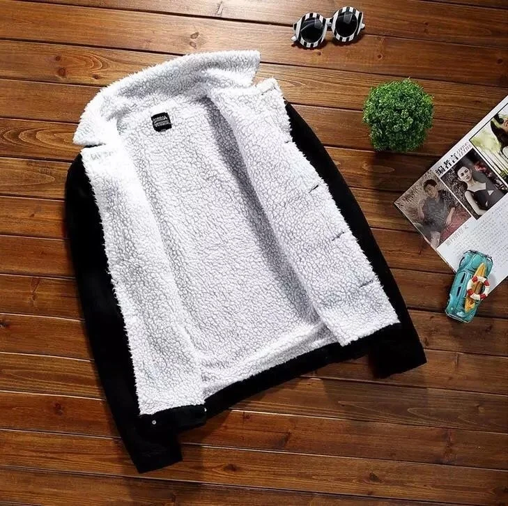 Zogaa Мужская куртка и пальто трендовая Теплая Флисовая Толстая джинсовая 2019