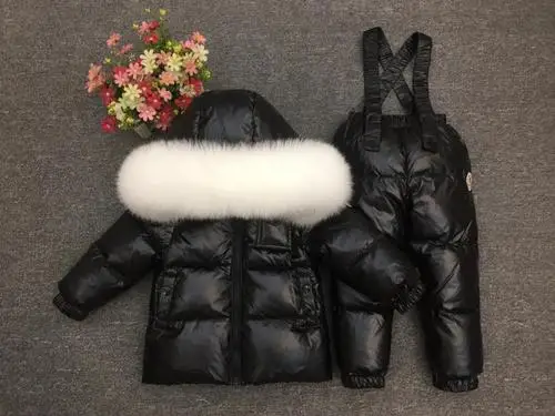 as picture Dollplus/Коллекция года, комплекты детской одежды для русской зимы пуховое пальто для мальчиков и девочек натуральный мех+ штаны, теплый детский зимний комбинезон, лыжный костюм для улицы - Цвет: as picture