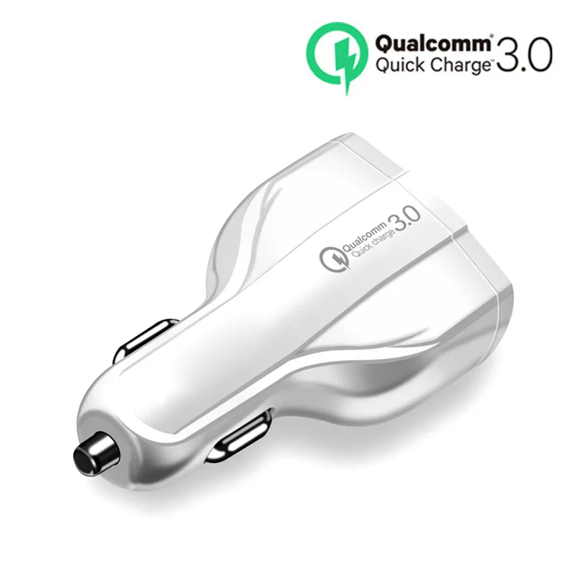 White 3 порта Quick Charge 3,0 Автомобильное зарядное устройство 3.5A USB зарядное устройство для iPhone samsung LG мобильных телефонов планшетов автомобильное зарядное устройство - Тип штекера: White