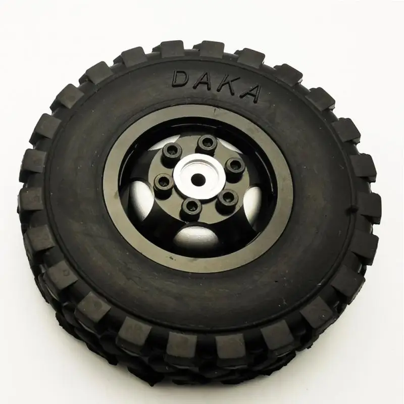 

6pcs Lightweight Toys Parts Wheel Hub Kit Easy Install Simulation DIY Rims Metal Replacement Tires Modification For 4X4