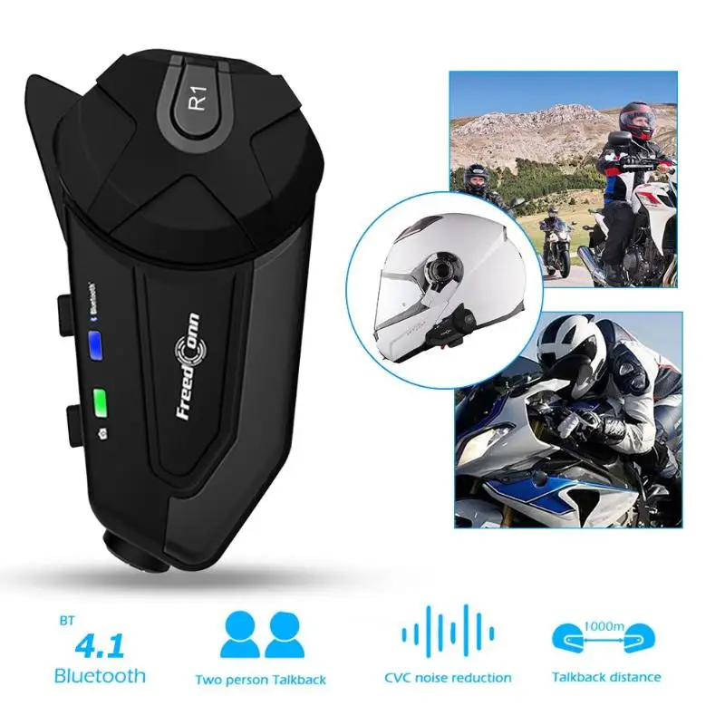 

R1 1080P HD Camera Motorcycle Waterproof Stereo Music Wireless WiFi Bluetooth 4.1 HiFi Helmet Headset Intercom Interphone