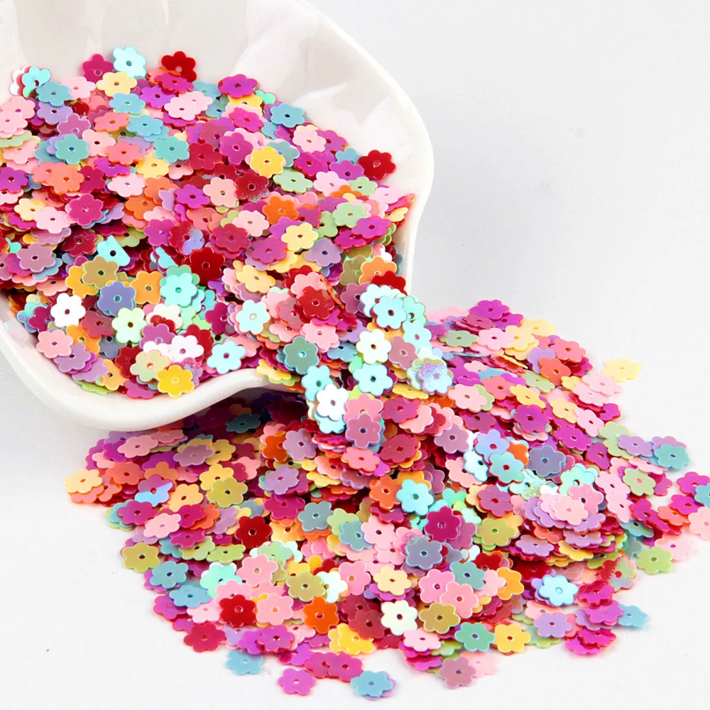 Matte Pink Flower Sequins 6mm Cup PVC Paillettes Loose Lentejuelas for Needlework Craft Sewing Fittings Costume Jewelry 10g/lot images - 6