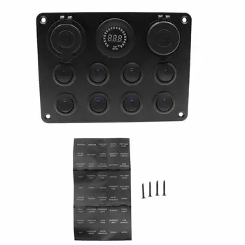 

Black Toggle Panel Switch Accessories RV ABS+Aluminum Plate Waterproof