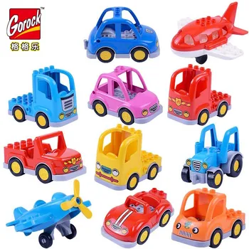 

GOROCK Original City Vehicles Bus Car Plane Large Particles Building Block Compatible All Brands big block Christmas gifts