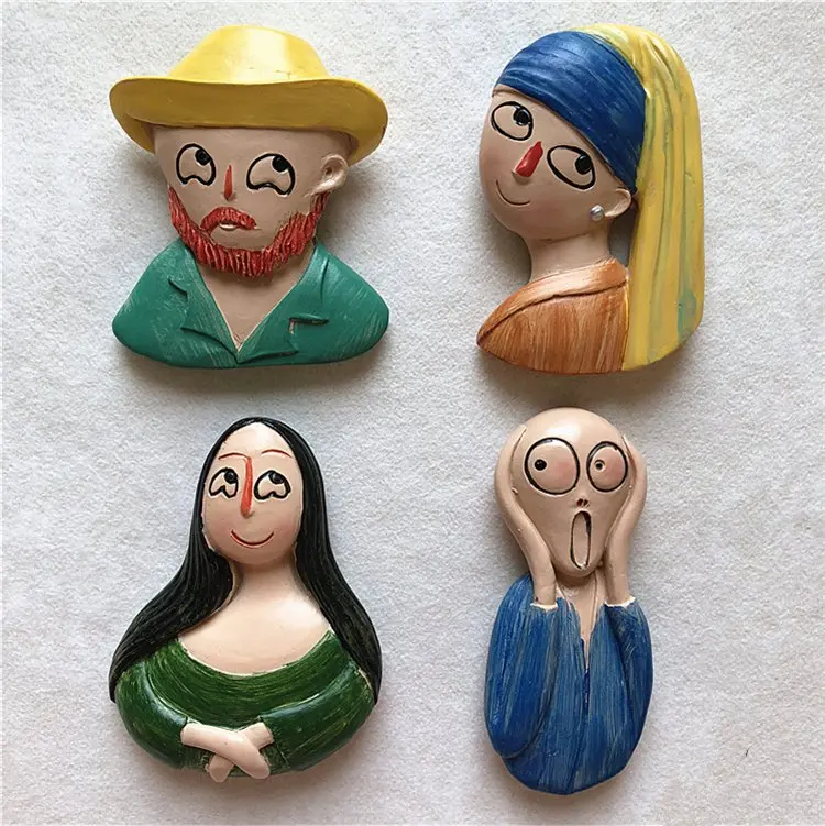 3D стерео магнит на холодильник имитация портретов картина Мона Лиза Ван Гога