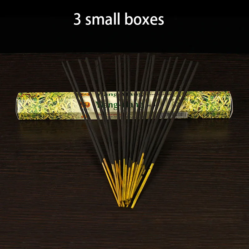 only incense 3 маленькие коробки индийские ароматические палочки YlangYlang ароматы для дома ручной работы индийская палочка для благовоний можно выбрать курильница деревянная - Аромат: only incense