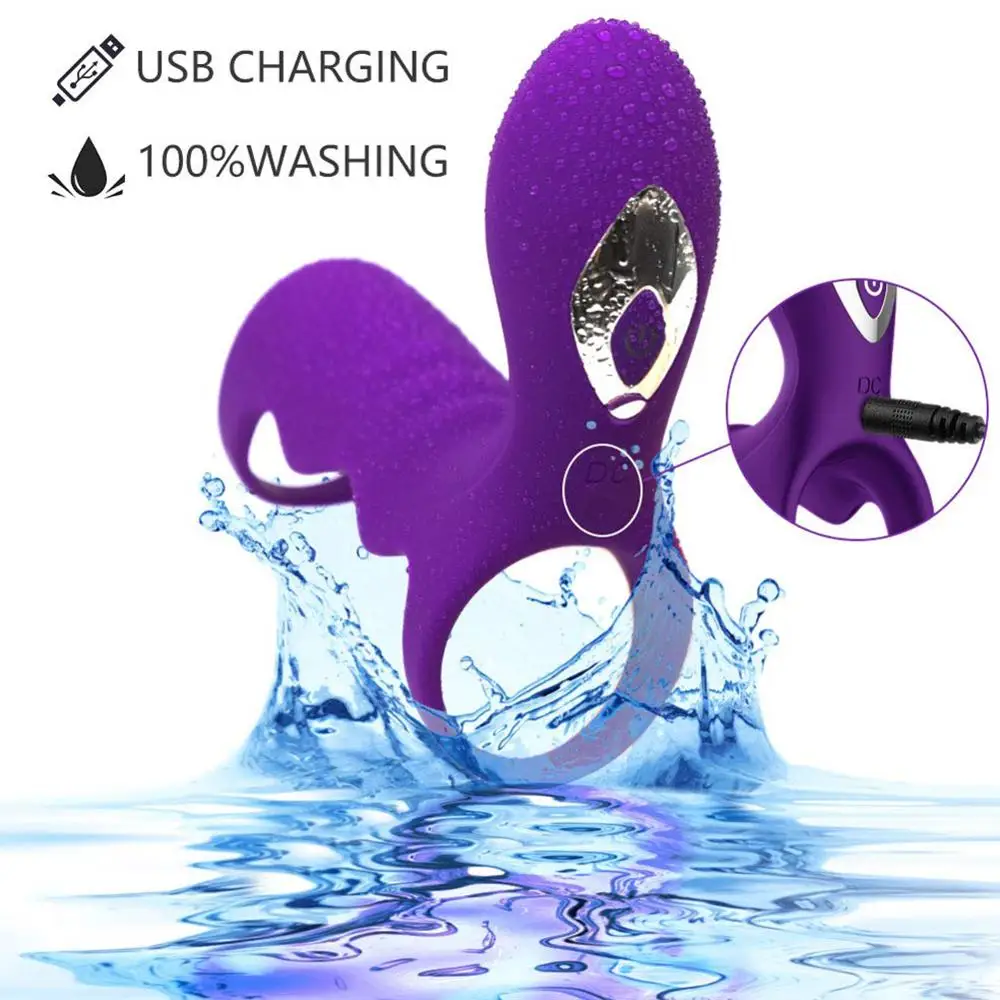 Movconly Men Waterproof 10 Speeds Vibrators Collars Cock Penis Ring Delay Premature Lock Fine Sex Toys