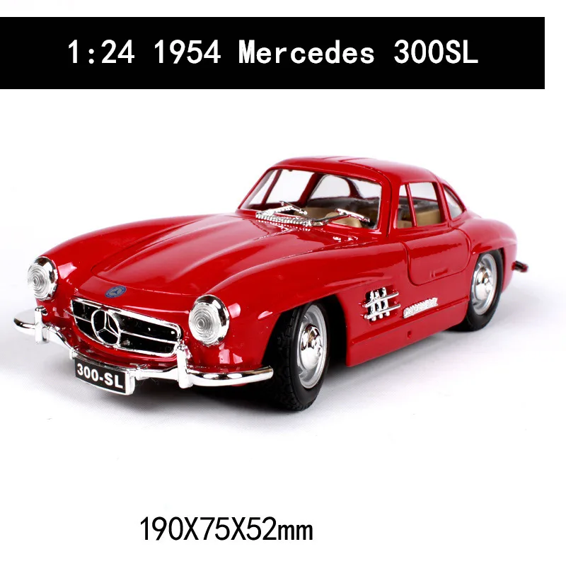 Bburago 1:24 Mercedes 300SL классический автомобиль сплав модель автомобиля Моделирование Украшение автомобиля коллекция Подарочная игрушка - Цвет: 300SL