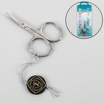 

Manicure scissors, curved, wide, 7 cm, silver color, B-121-S-SH