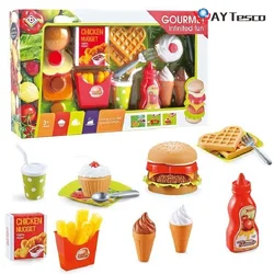 Jouets pour enfants, Simulation de Hamburger, crème glacée, gâteau, ensemble de nourriture de cuisine, jouets éducatifs, modèle cadeaux pour filles 