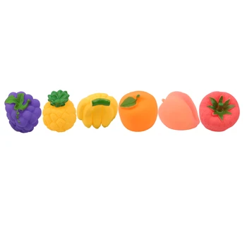 

2020 New Swimming Water Bath Toys Mini Colorful Soft Floating Rubber Squeeze Sounding Dabbling Fruits Funny Bathing Toy
