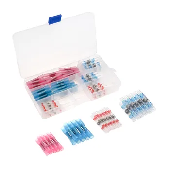 

100Pcs Heat Shrink Waterproof Electrical Wire Butt Connectors Splice Cable Crimp Terminals + Soldering Connectors kit