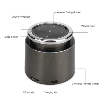 

SHIDU T2 Mini Bluetooth Speaker Outdoor Stereo Music Surround Touch Key Press Hands-Free Call Portable Wireless Sound Amplifier