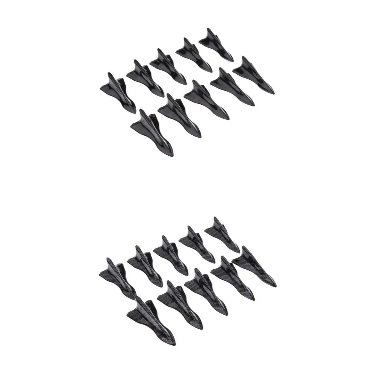 20PCS Universal Car Roof Air Vortex Generator Shark Fin (Carbon Fiber+Black)