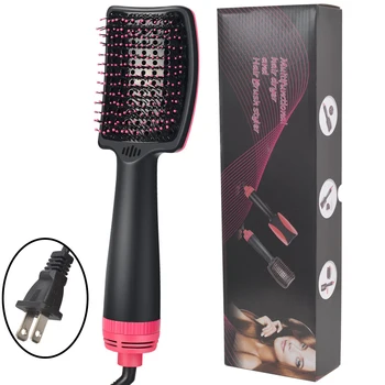 

2 In 1 Curly Hair & Straight Hair Anion Eliminate Static & Frizz Hot Air Comb Blowing One Step Professional Hair Styling Tools