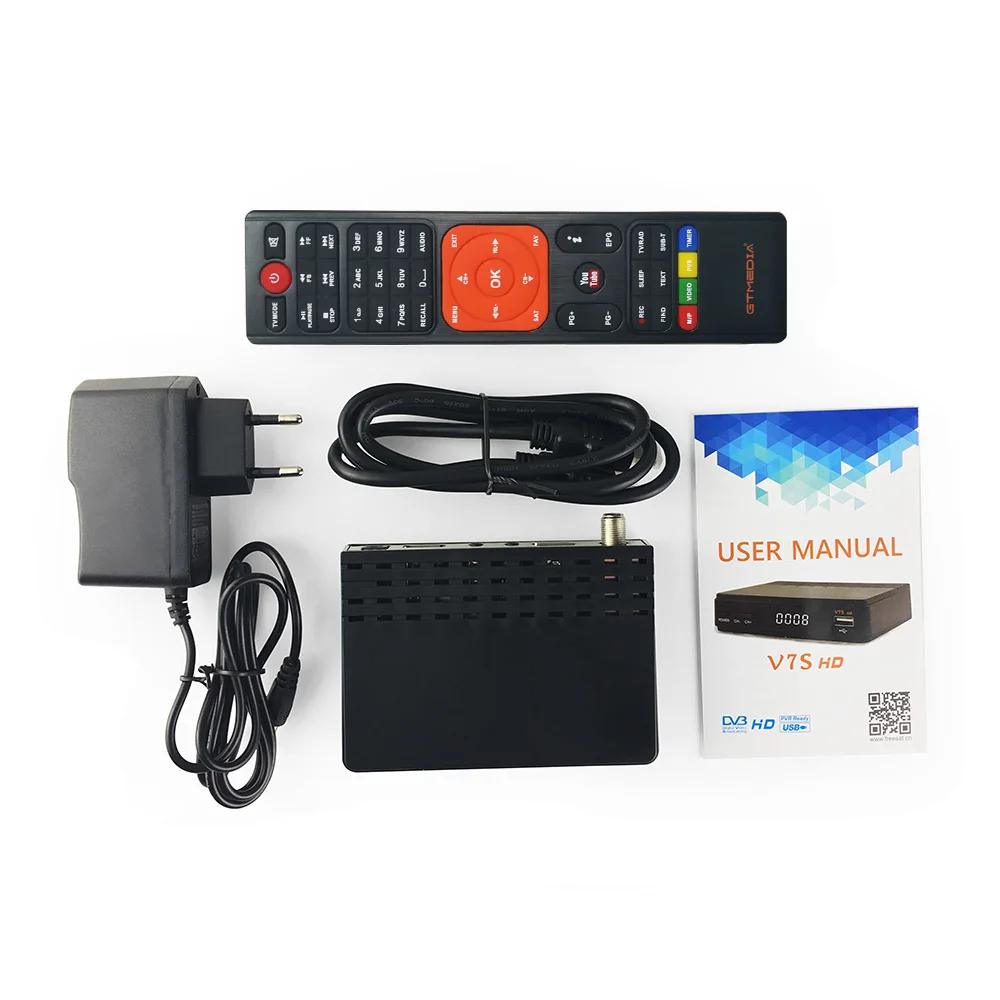 GTMedia V7S HD приемник DVB-S2 HD спутниковый приёмник FTA ТВ приемник с 1 год 5 Клинок CCcam+ 1 шт. USB wifi 1080P LNB Испания польский DE tv