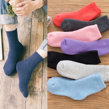 

Unisex Solid Merino Wool Rabbit Socks Against Cold Snow Socks Winter Funny Happy Socks Female Women Men Socks HTML