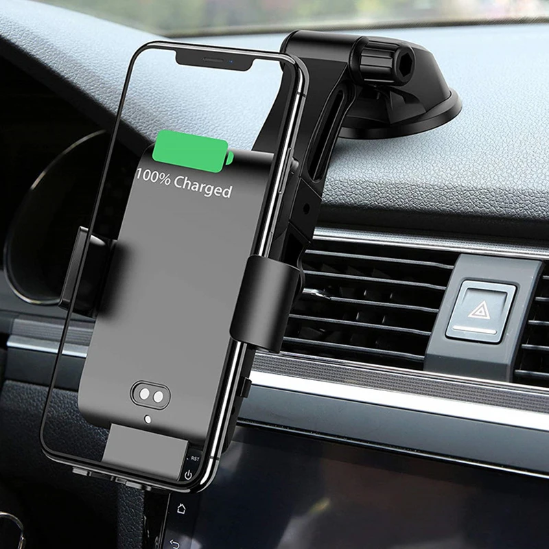 Wireless Charger Car Phone Holder 10W Qi Car Wireless Charger For IPhone X Xiaomi Samsung 9 Auto Clamping Fast Wireless Charging