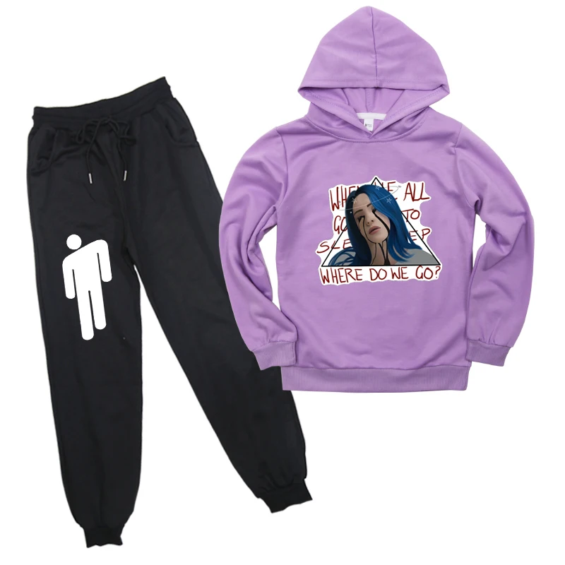 A7 2 шт./компл. Billie Eilish спортивный костюм мужские повседневные толстовки брюки Ropa Hombre спортивные рубашки костюмы уличная одежда для подростка спортивная одежда - Цвет: A7