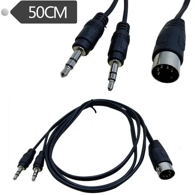

5 Pin DIN Plug Male to Dual 3.5MM TRS SmartPhone AUX Headphone Stereo Jack Adapter Input Cable