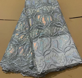 

Sequins Lace Fabric Latest African Lace Fabric High Quality Nigerian French Party lace fabric for tulle lace fabric