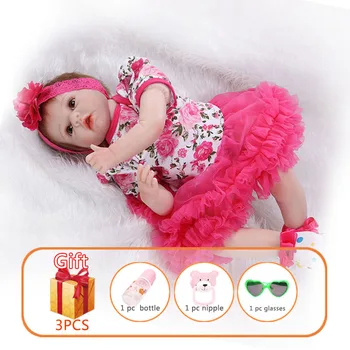 

NPK 55cm Silicone Reborn Baby Dolls Reborn Dolls Simulation Baby Toddler Doll Soft Cotton Body Doll Toys For Kids