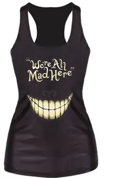 

Digital printing waistcoat for lady I-shaped toothed robot Gym Shirt vests